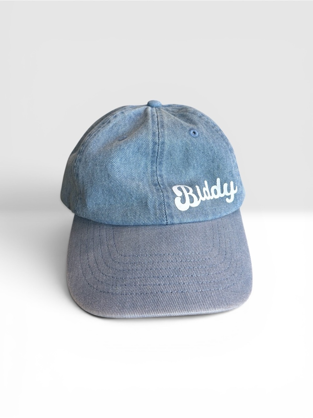Biddy Patch Back Denim Baseball Cap - Light Blue